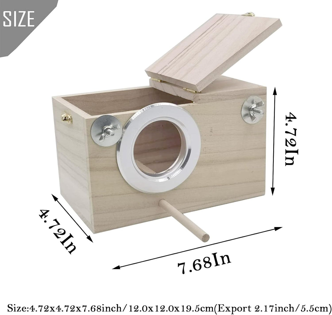 PINVNBY Parakeet Nesting Box Bird House Wood Breeding Box Parrots
