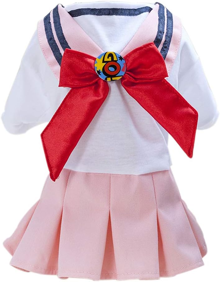 Tangpan Bow-Knot Student Cosplay Pet Costume Dog Skirt Camp Dress