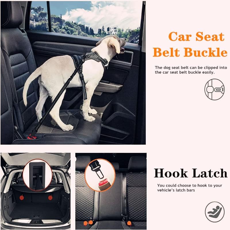 Dog Seat Belt,Adjustable Dog Seatbelt for Car,3 in 1 Dog Safety Belt