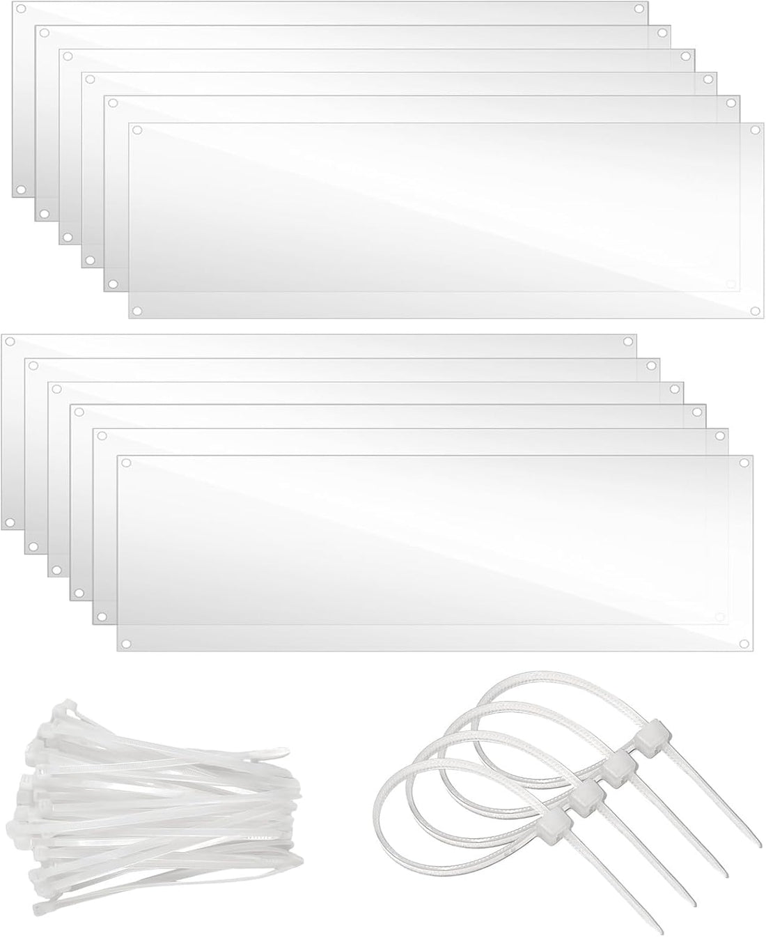 12 Pcs Cage Guard 13.8"x4.7" with Zip Ties Scatter Guard Clear