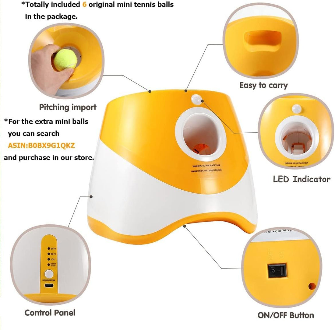 SOCO Automatic Ball Launcher for Dogs, 15 2-Inch Balls, Orange