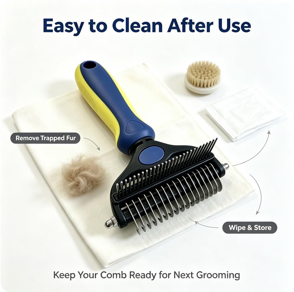 2-in-1 Pet Grooming Comb, Undercoat Rake & Deshedding Brush