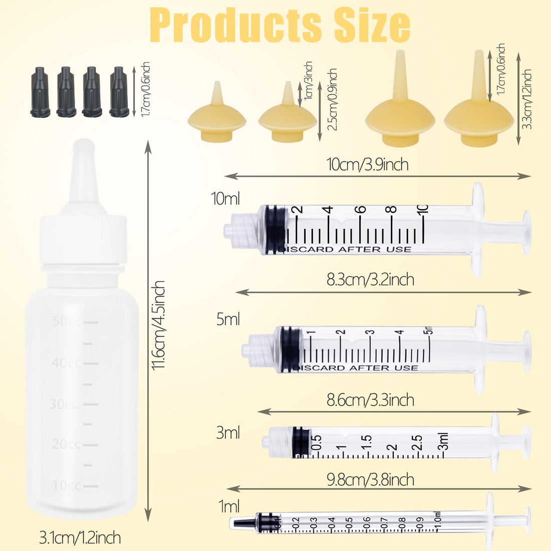 Xuanda Pet Feeding Bottle and Syringes with Nipples for Small Cat Dog