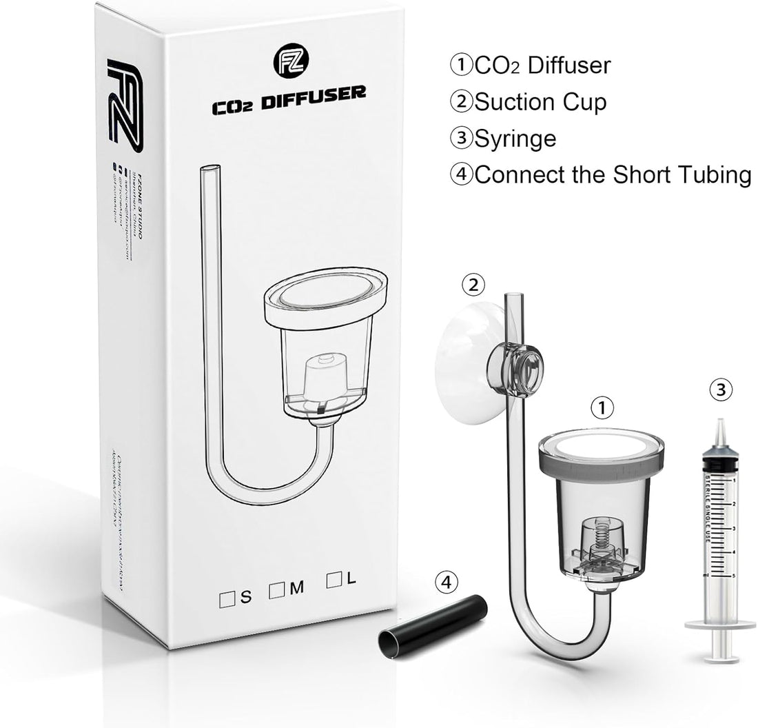 FZONE Acrylic Aquarium CO₂ Diffuser Built-in Check Valve