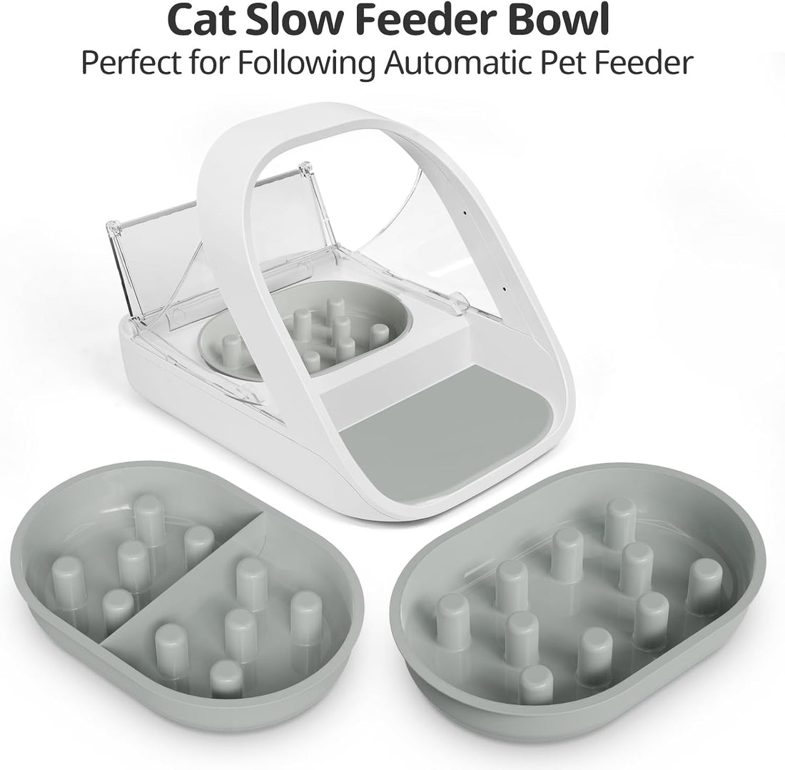 Slow Feeder Bowl for Automatic Microchip Cat Pet Feeder