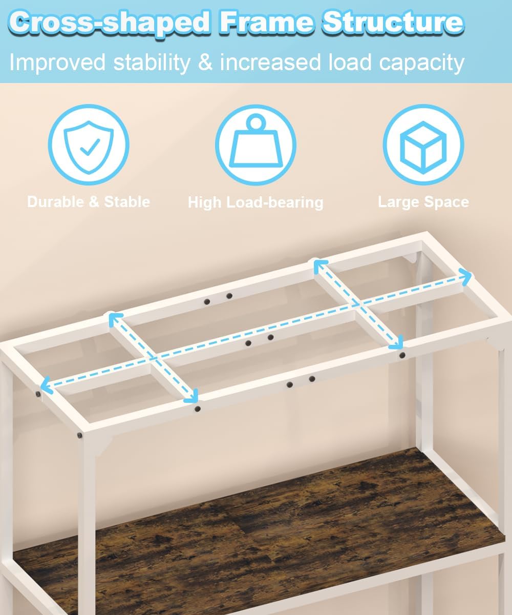 Mondazie 20-30 Gallon Fish Tank Stand, 30" L x 12" W x 32.2" H, White