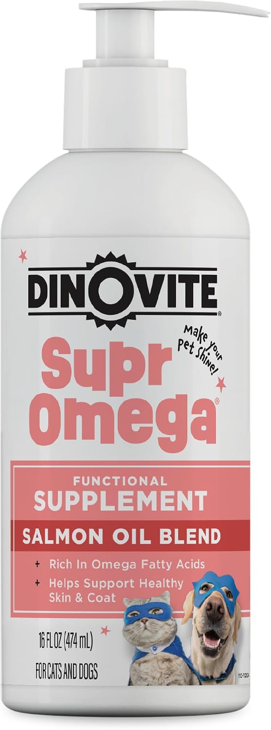 Dinovite SuprOmega Salmon Oil for Dogs & Cats, Skin & Coat Support