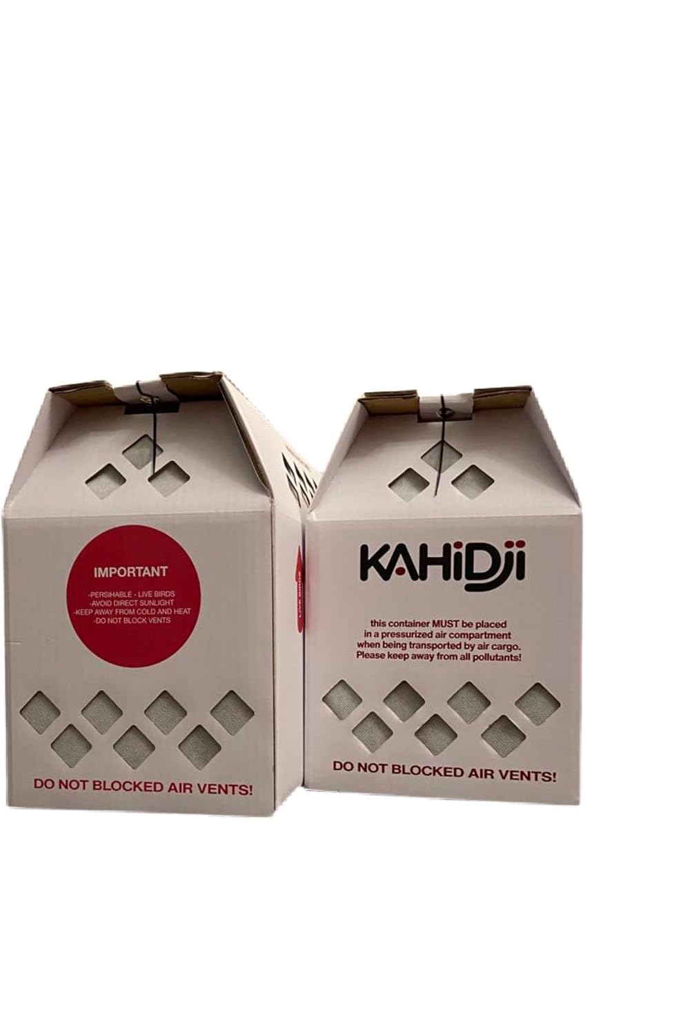 KAHIDJI Live Bird Shipping Box Less Expensive Size 18" x 8" x 12"