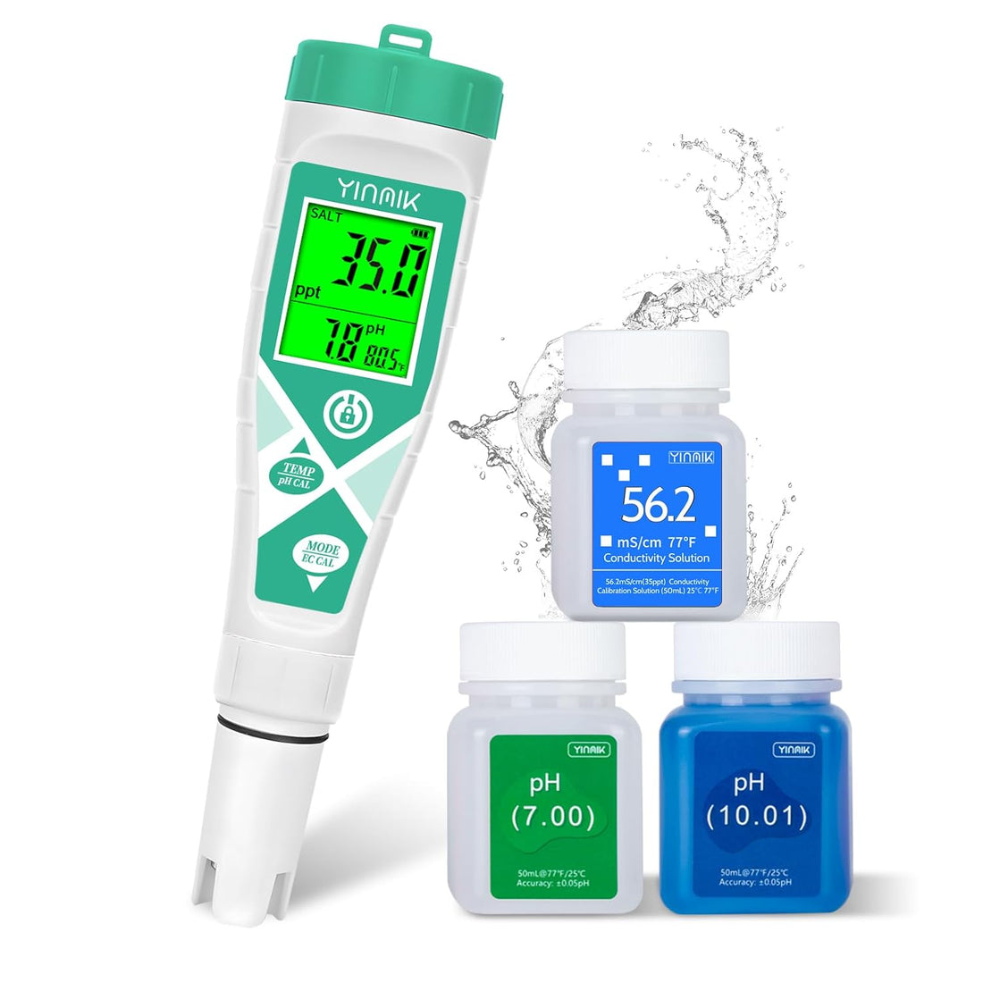 YINMIK pH Meter Salinity Tester pH Salt Meter with pH Salt Solution