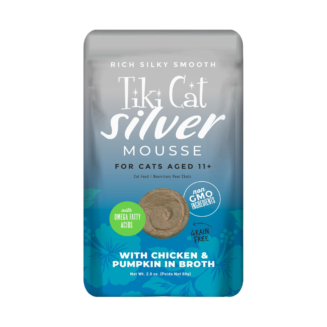 Tiki Cat Silver Mousse Wet Cat Food for Seniors, Chicken & Pumpkin