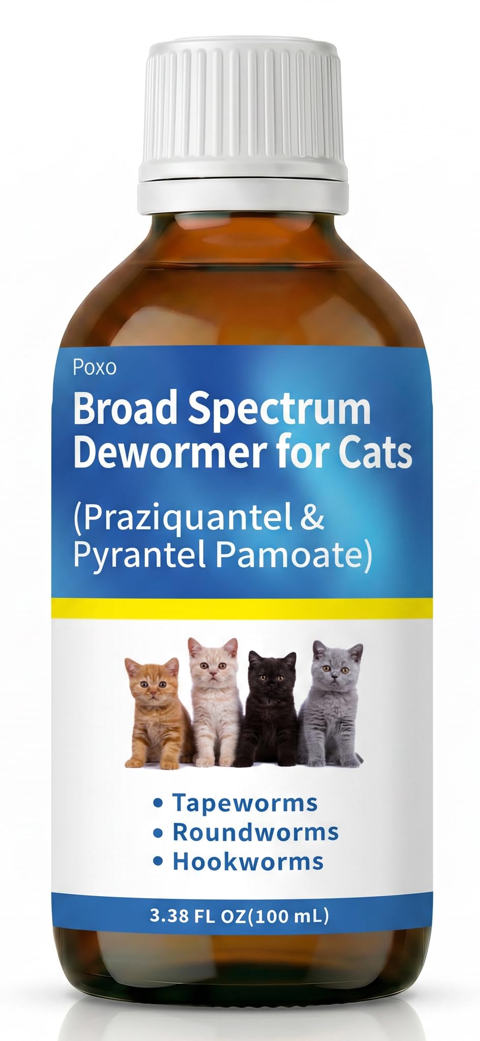 Broad Spectrum Dewormer Liquid for Cats and Kittens, No-Stress Dosing