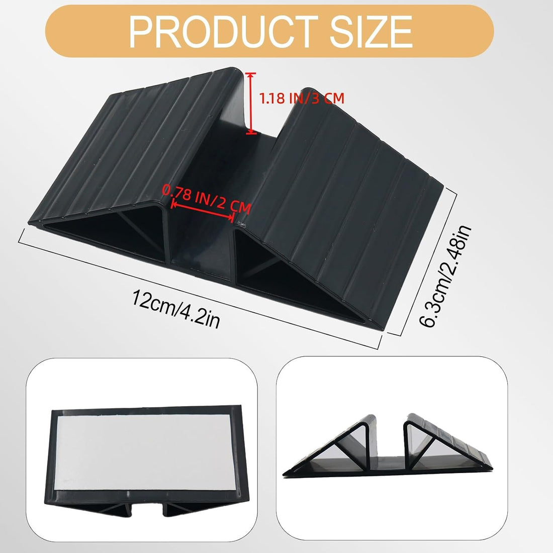 Dog Gate Support Feet, 4 Pack Black Plastic Triangle Stabilizers
