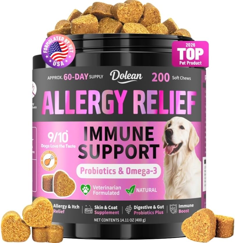 Dog Allergy Chews, Dog Allergy Relief for Itching Skin, Paw Licking