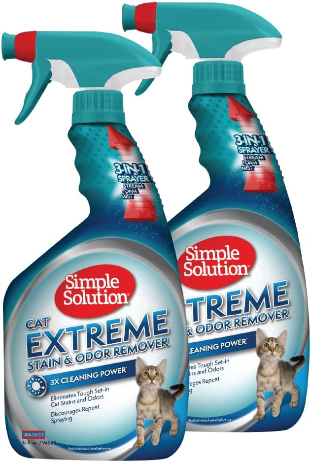 Simple Solution Extreme Cat Stain Remover, Odor Eliminator, 32oz