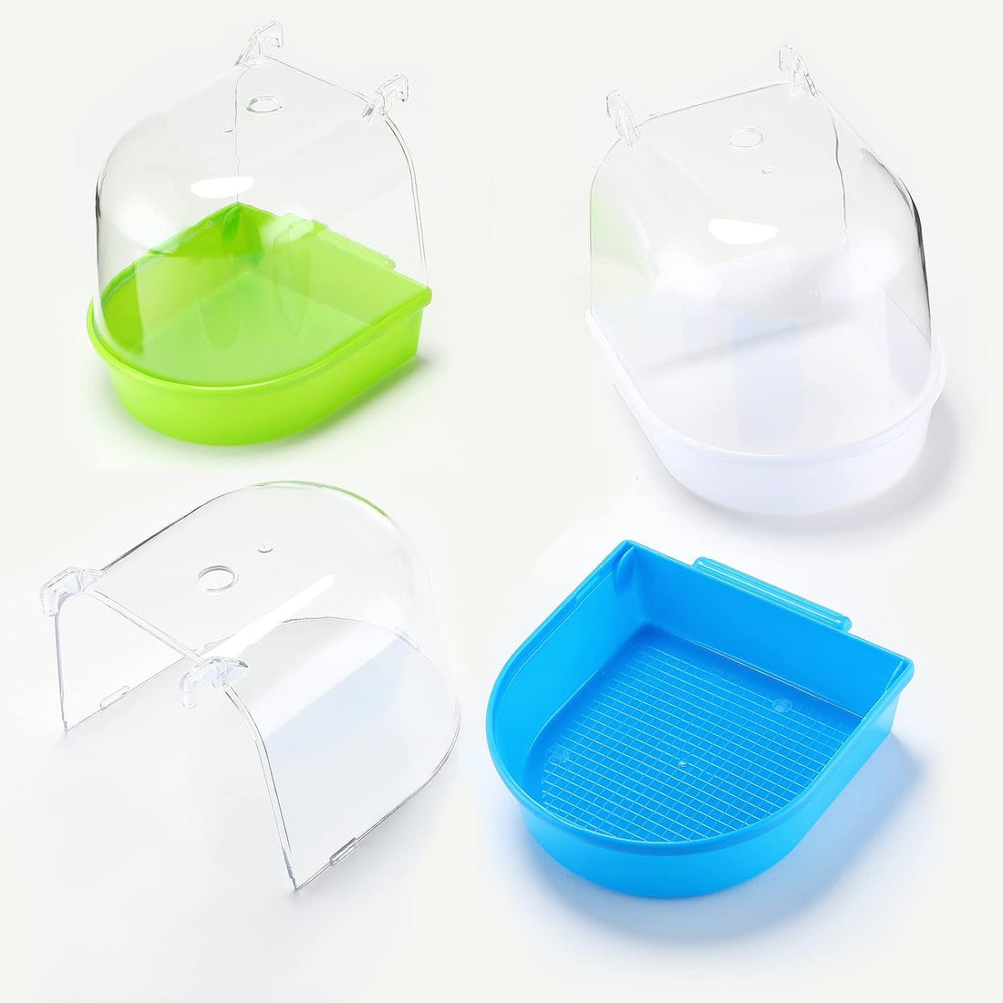 Honeydak 3 Pieces Clear Bird Bath for Cage Parakeet Bird Cage