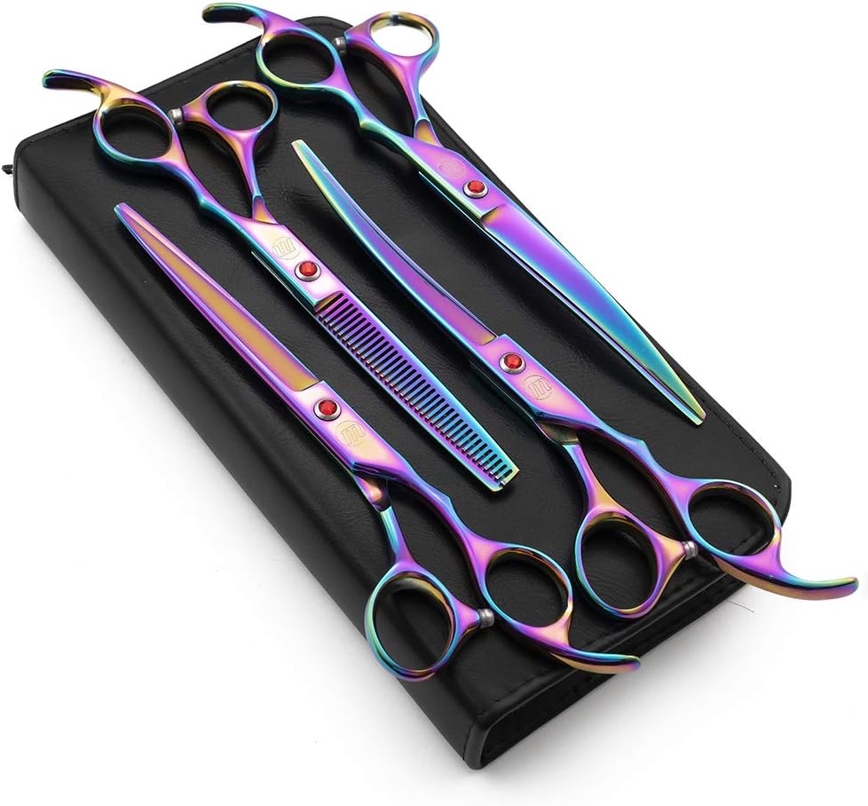Moontay Professional 8" Dog Grooming Scissors Set 4PCS