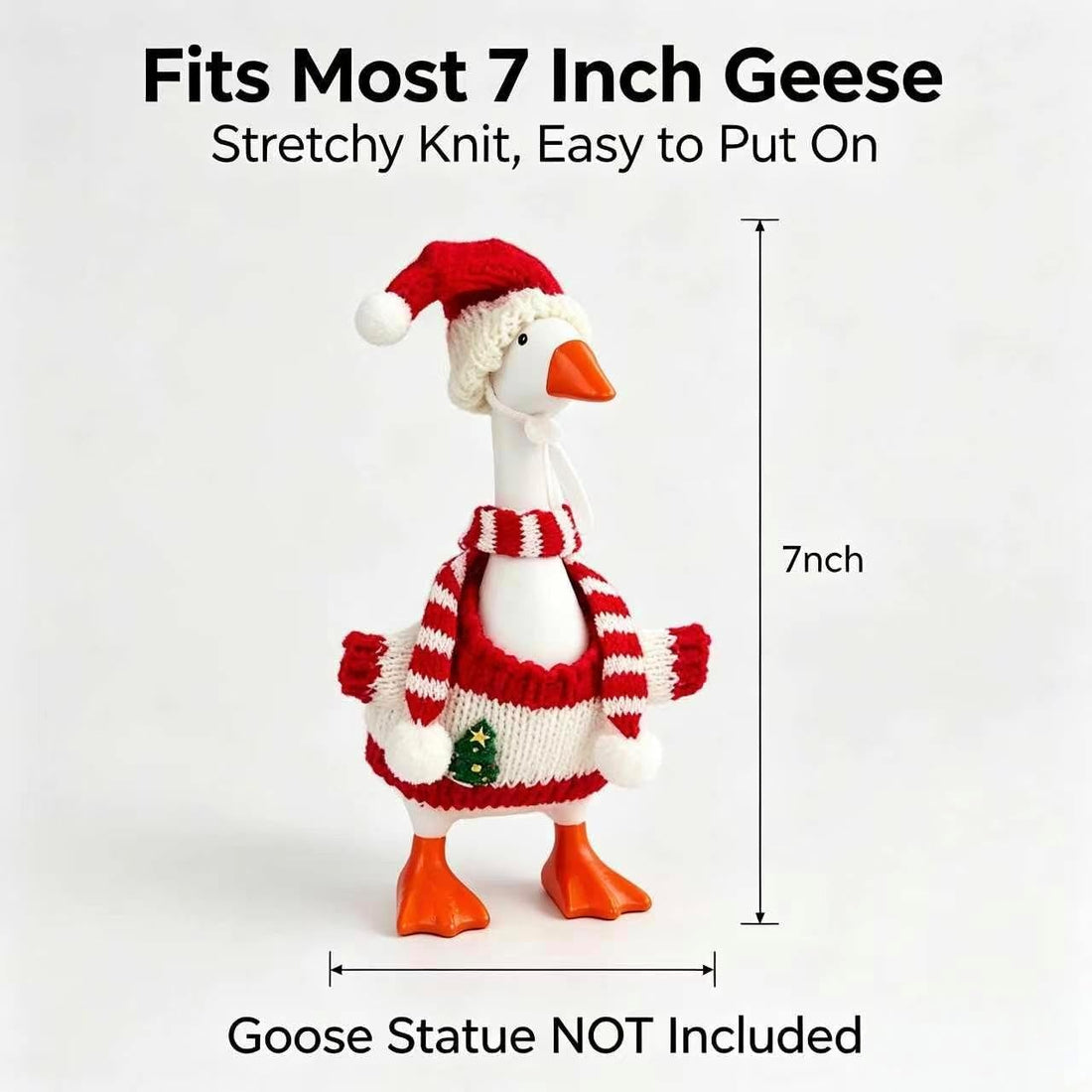 7 Inch Christmas Desk Goose Outfits(Christmas Red)