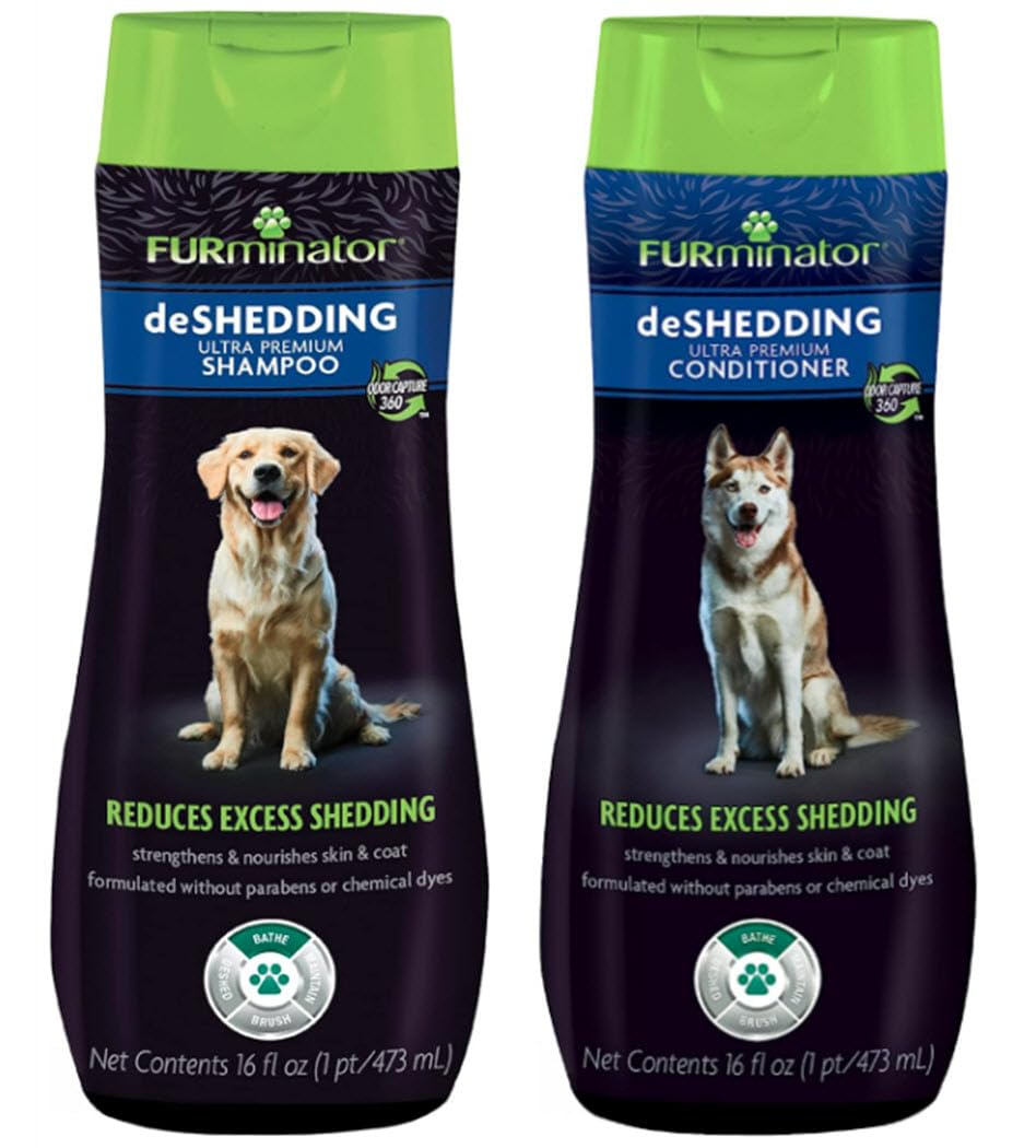 Furminator® Deshedding Ultra Premium Shampoo & Conditioner Bundle.