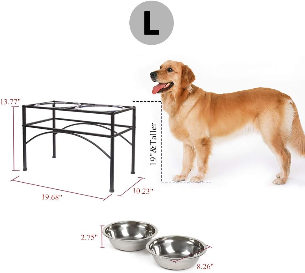 Funkeen Elevated Dog Bowls Raised Pet Feeder Cat Food & Water Diner