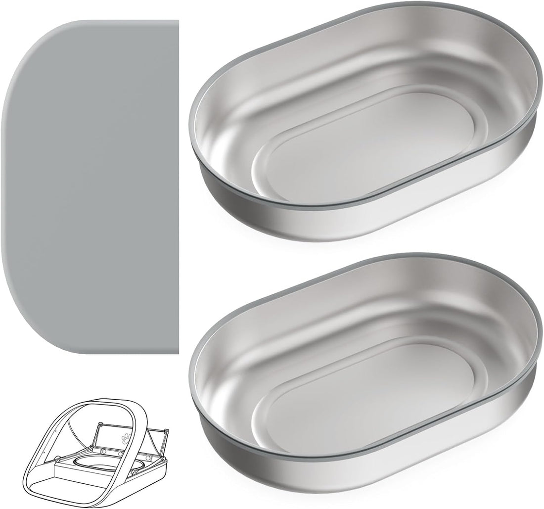 2 Pcs Plastic Bowls for Automatic Microchip Cat & Pet Feeder