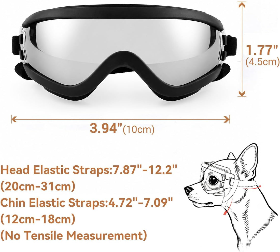 Billionchains Dog Goggles Small Breed with UV Protection Windproof