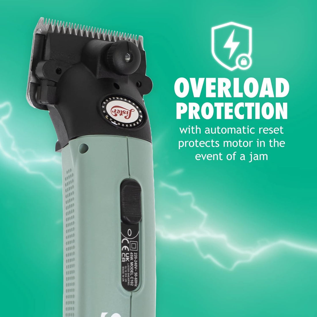 Lister Star Large Animal Clipper with Fine Blade, Green, Hard Case