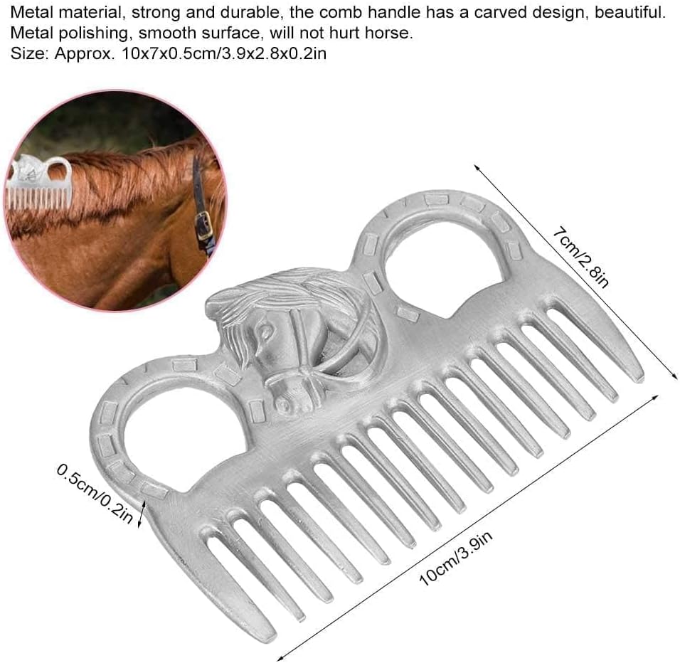 Metal Horse Comb, 4inch Stainless Metal Pulling Combs Horse Mane Comb