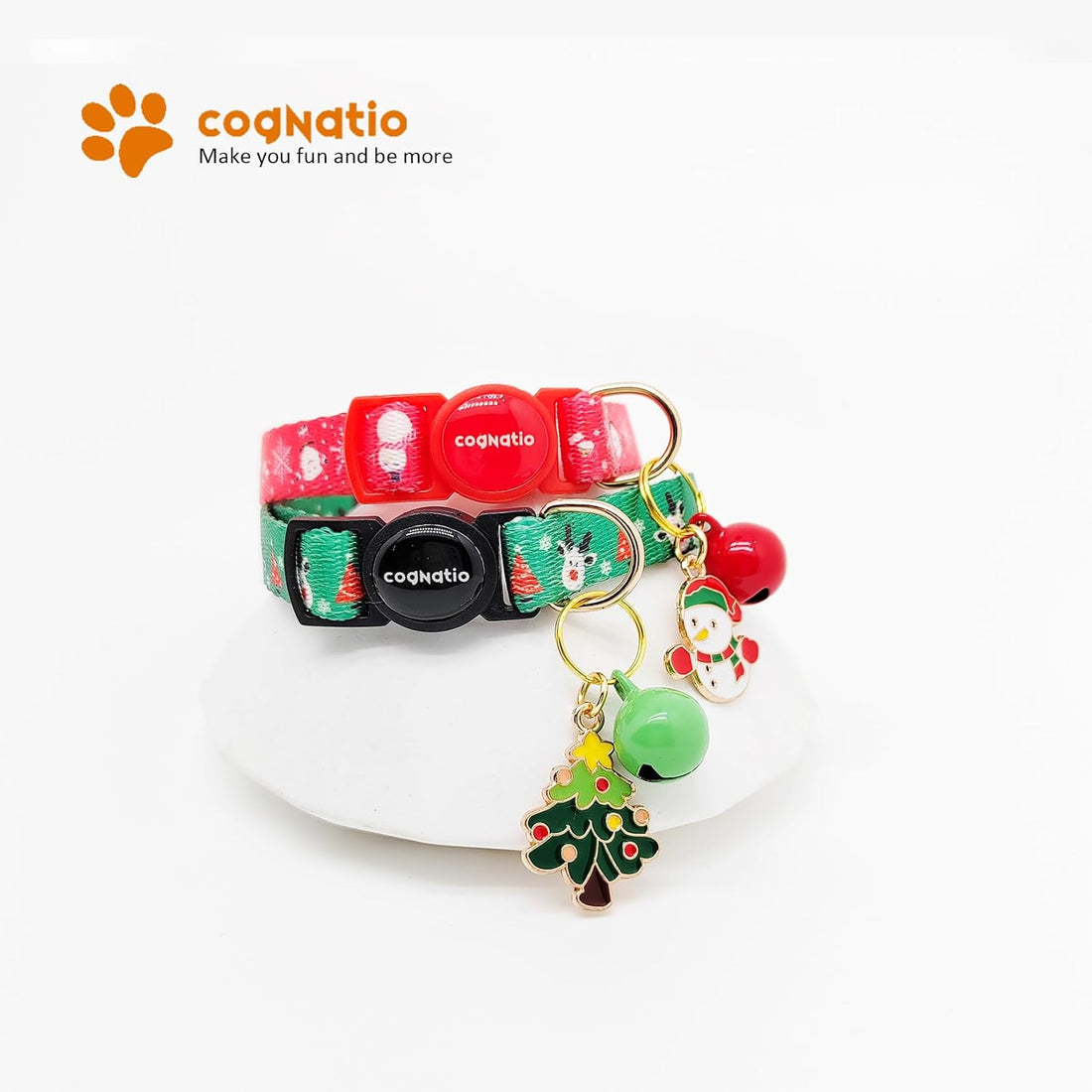 2 Pack Breakaway cat Collars with Bell,Safety Quick Release Pendant