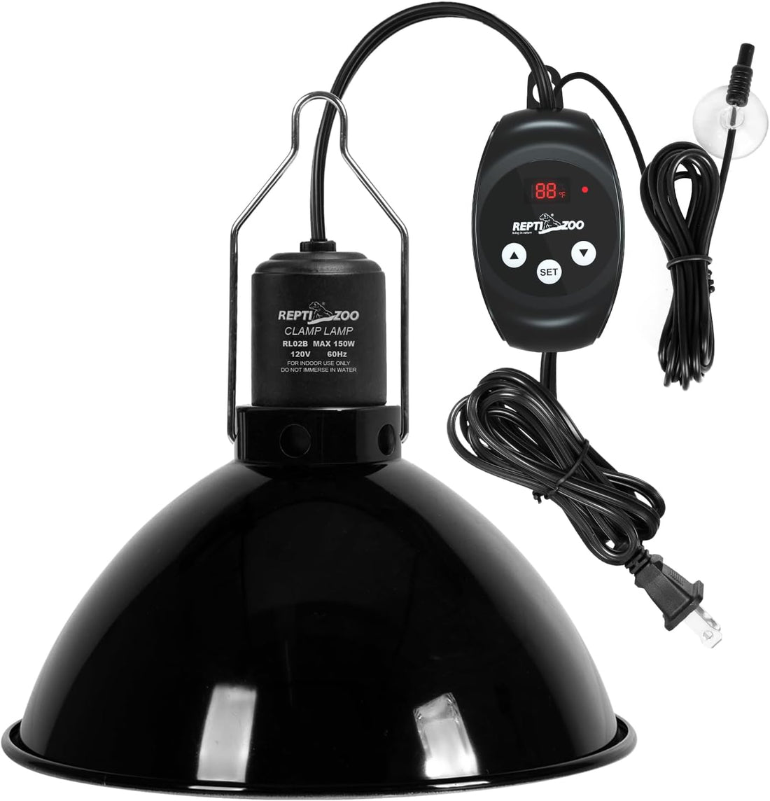 REPTI ZOO Reptile Light Fixture with Dimming Thermostat
