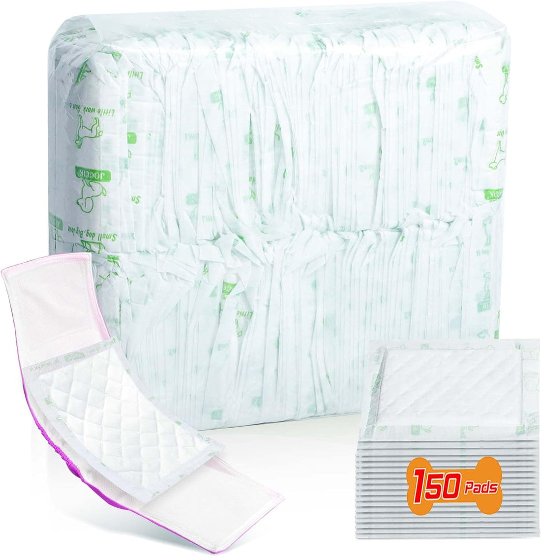 Dog Diaper Liners for Male and Female Dogs, 150ct