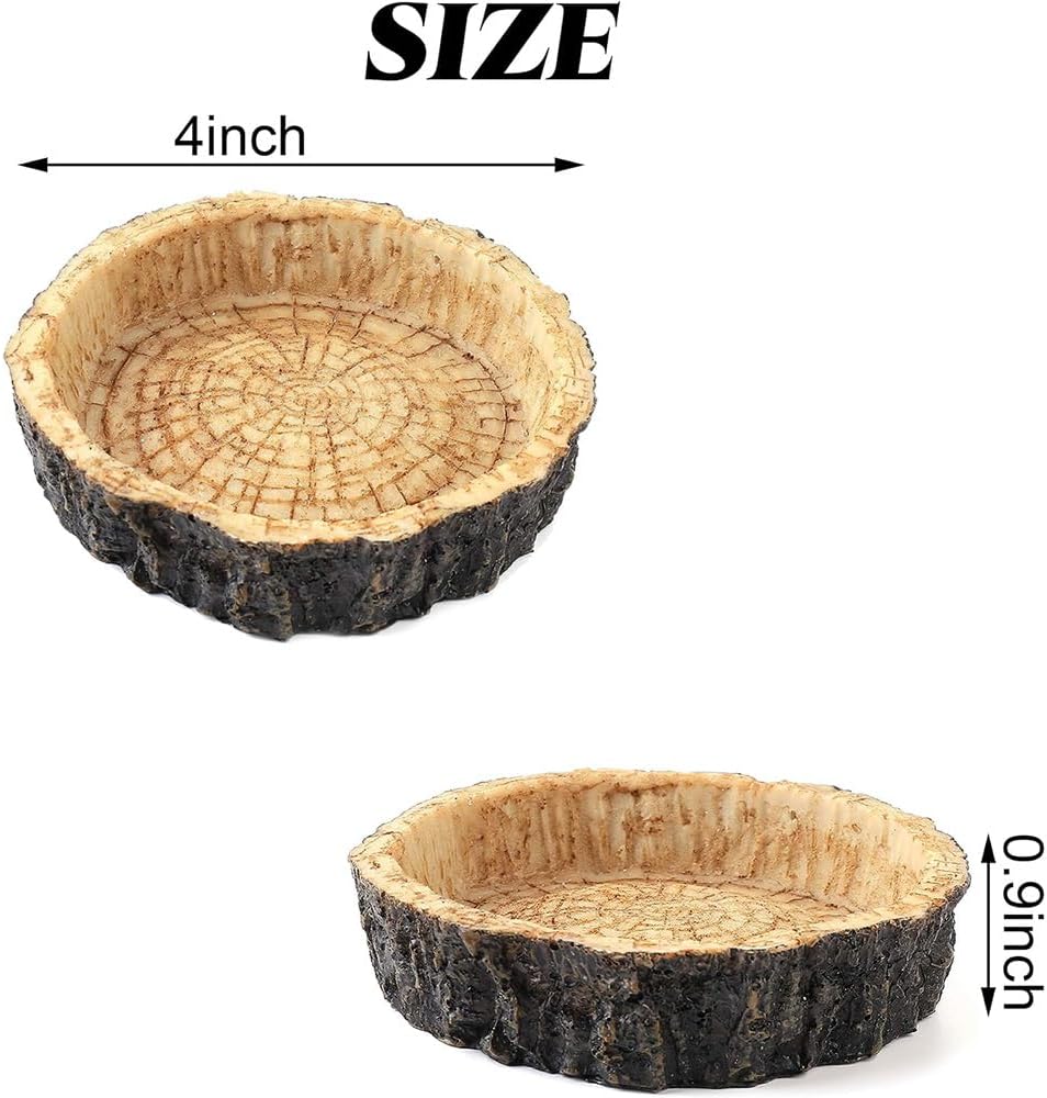 2PCS Reptile Water Dish Food Bowl Set Reptile Feeder Food and Water
