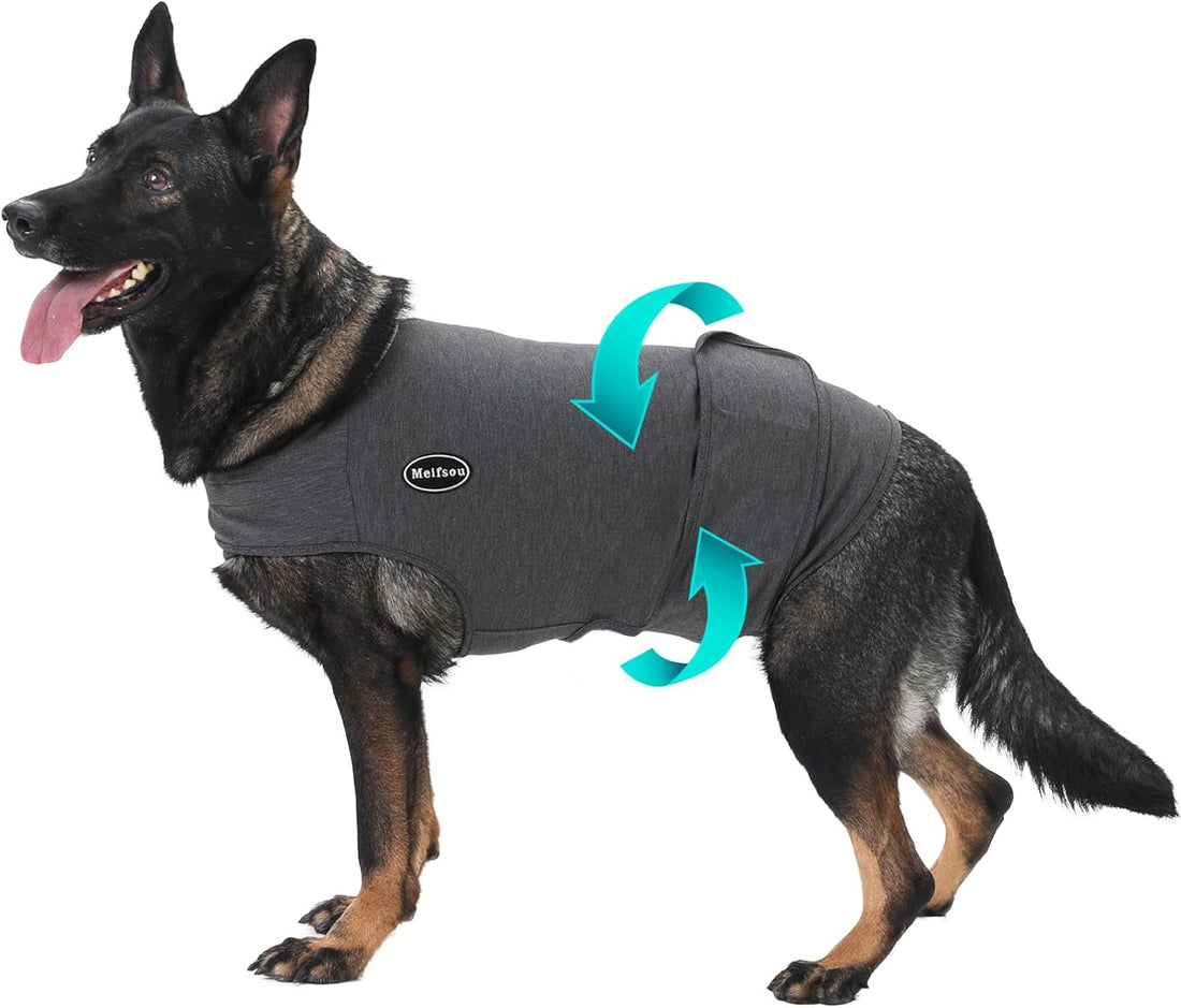 Meifsou Dog Anxiety Vest, Skin-Friendly Thunder Jacket for Dogs