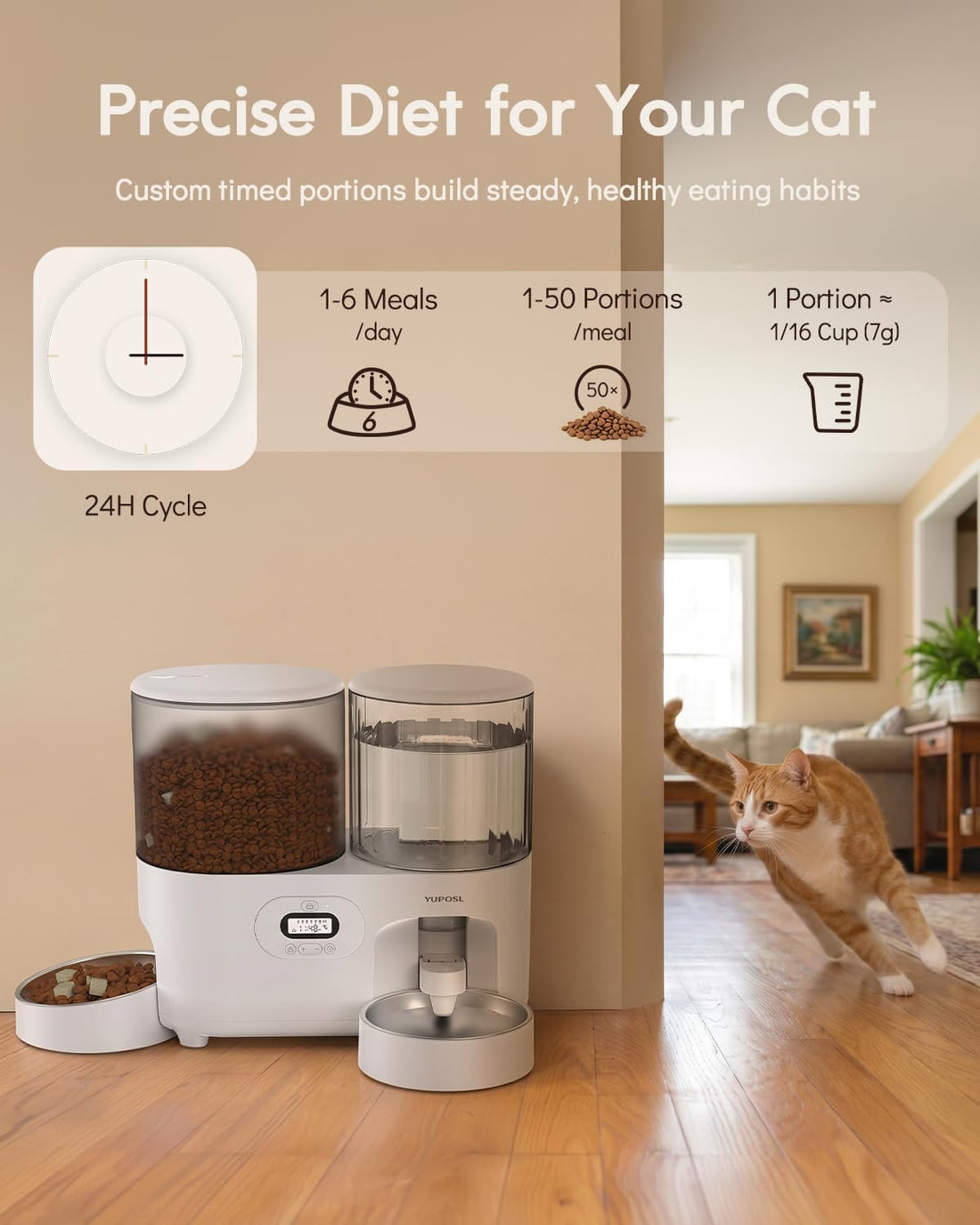 Yuposl Automatic Cat Feeder and Cat Water Dispenser