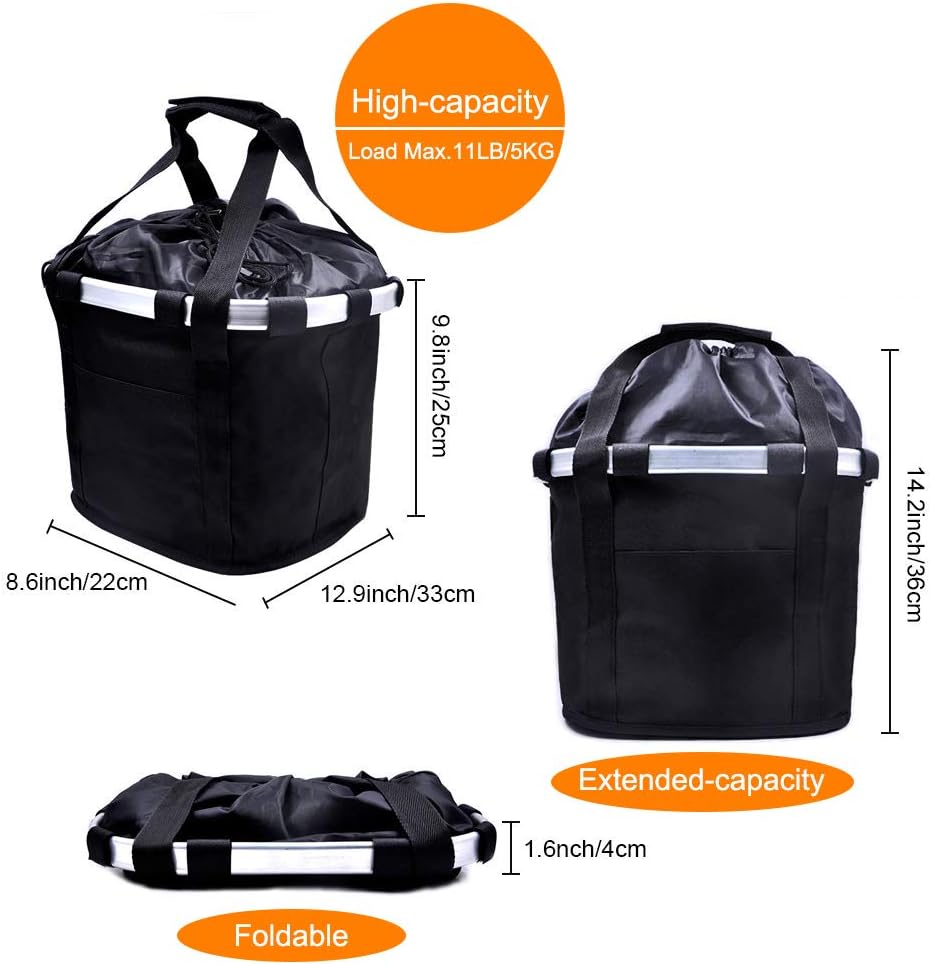 Bike Front Basket Foldable Dog Bike Basket for Small Pet