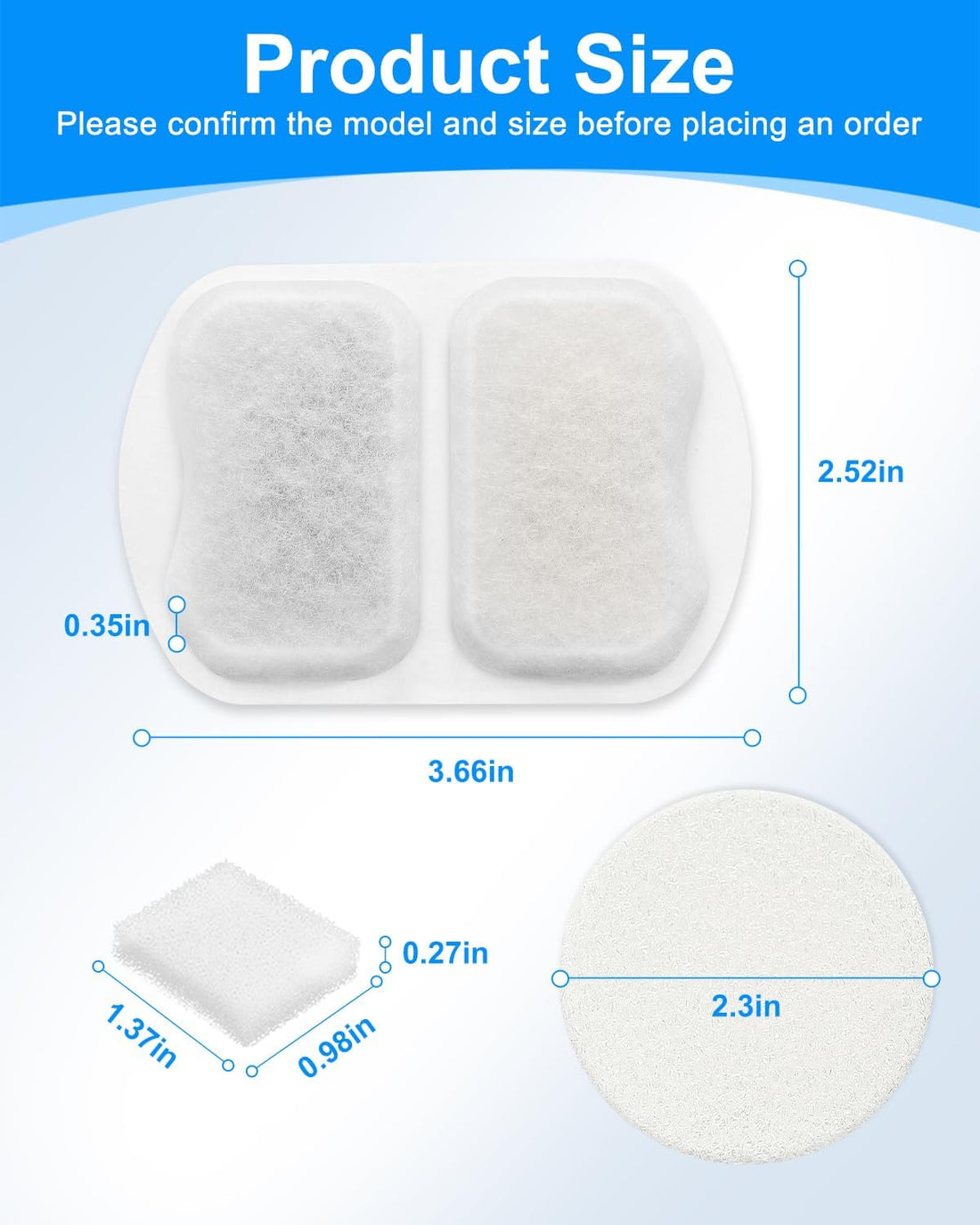 10 Set Dog Water Filter Replacement Fit for oneisall Dog Water