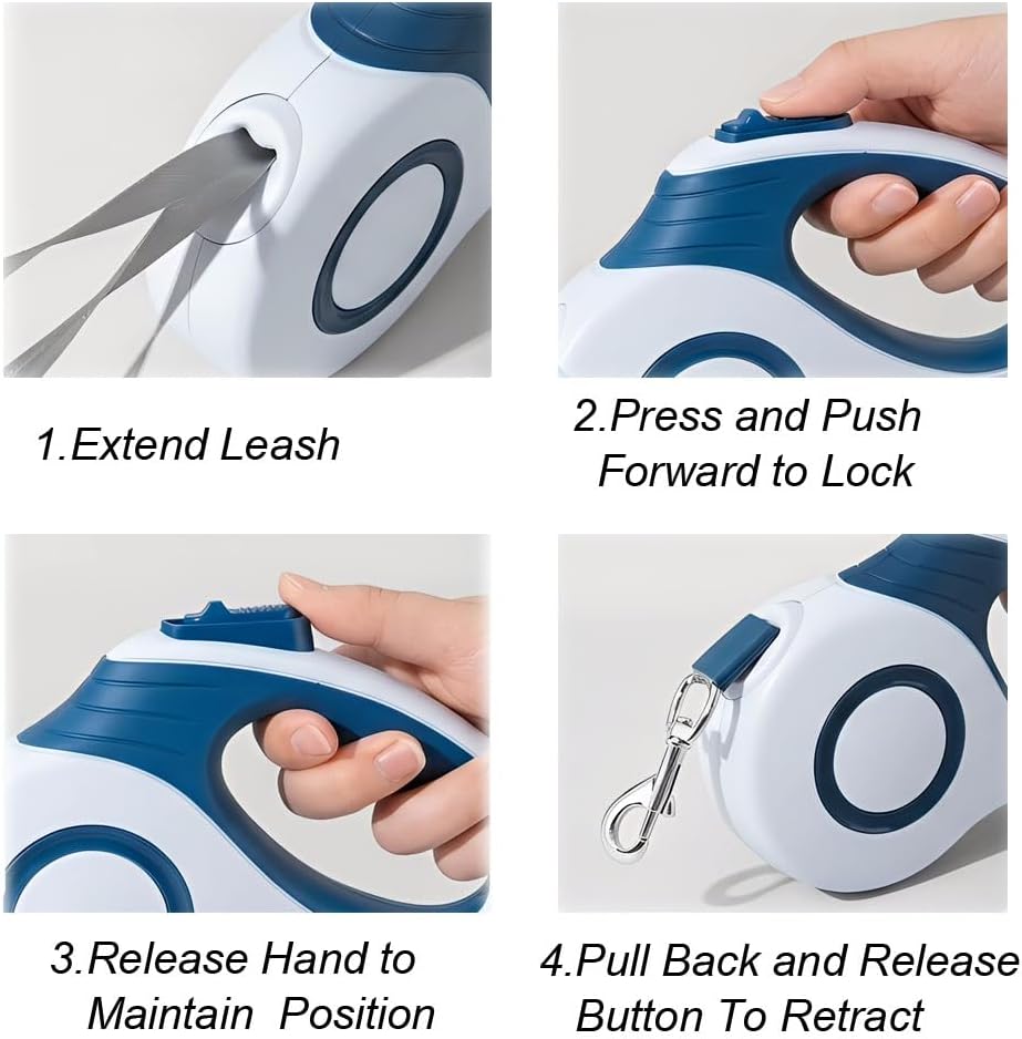 360° Tangle-Free Retractable Pet Leash,16ft for Dogs and Cats