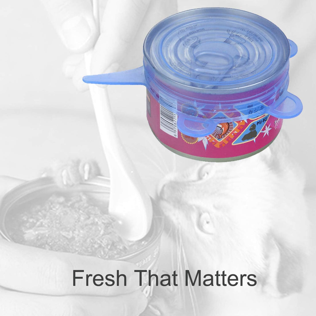 SLSON 6 Pack Pet Food Can Cover Stretchable 1 Fit 3 Universal Size