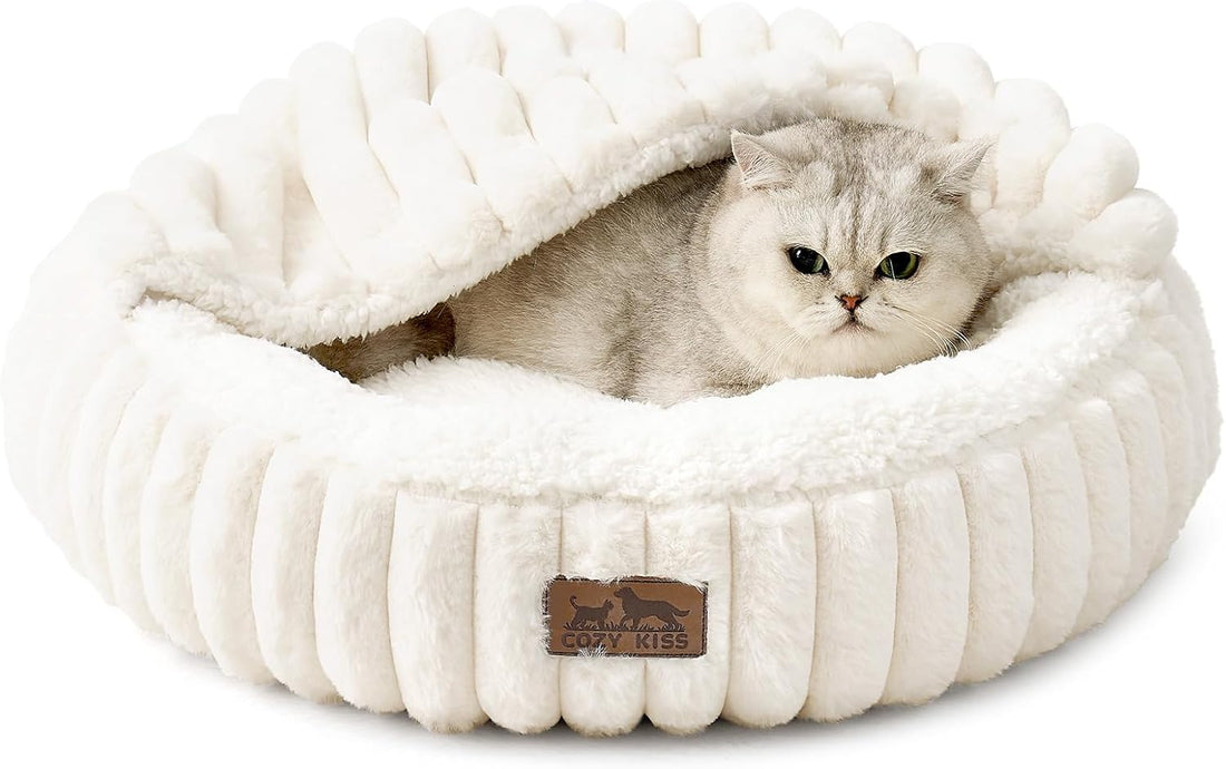 COZY KISS Hooded Blanket Cat Bed