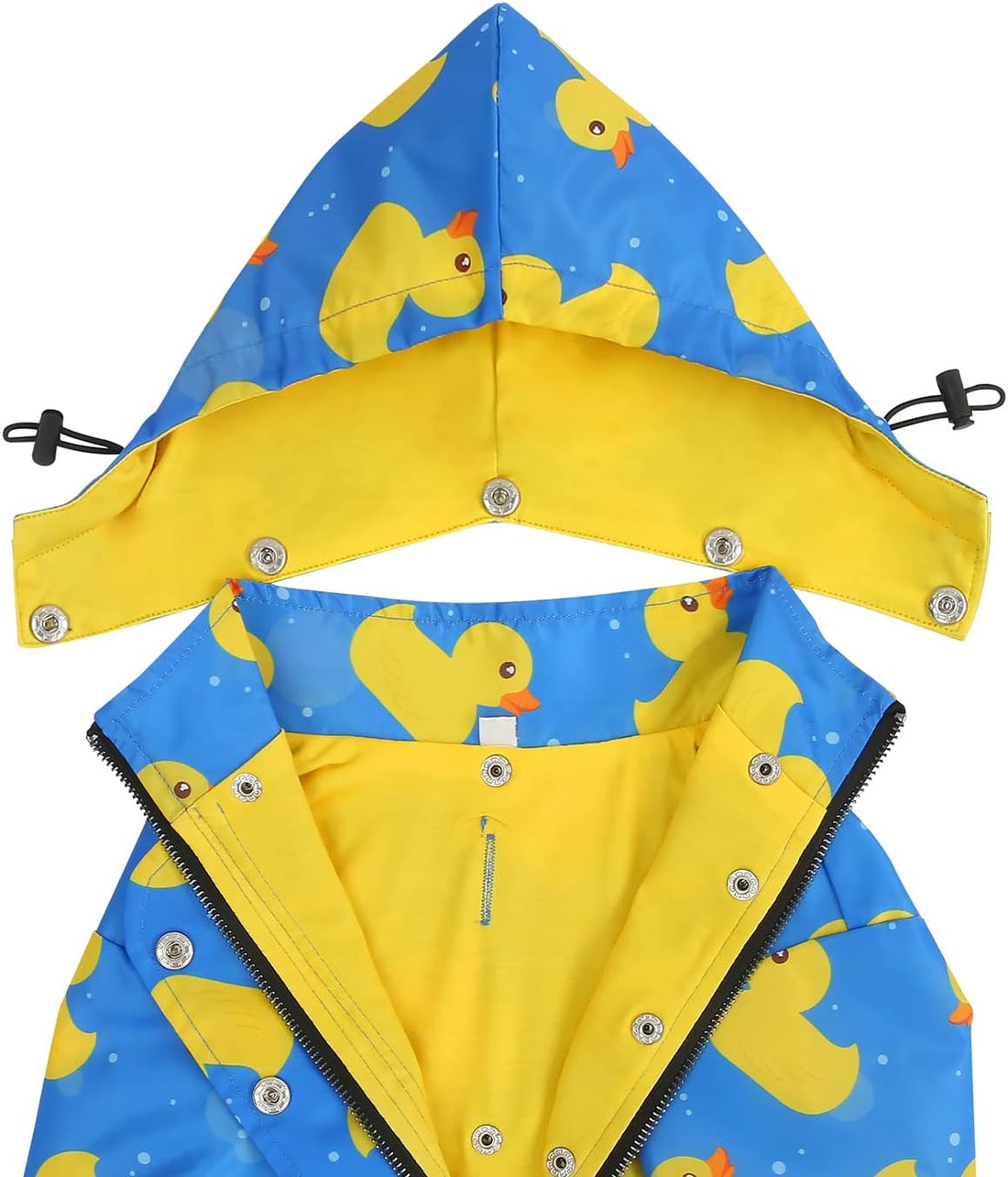 HDE Premium 2-Layer Zip Dog Raincoat Poncho w/Leash Hole & Hood B