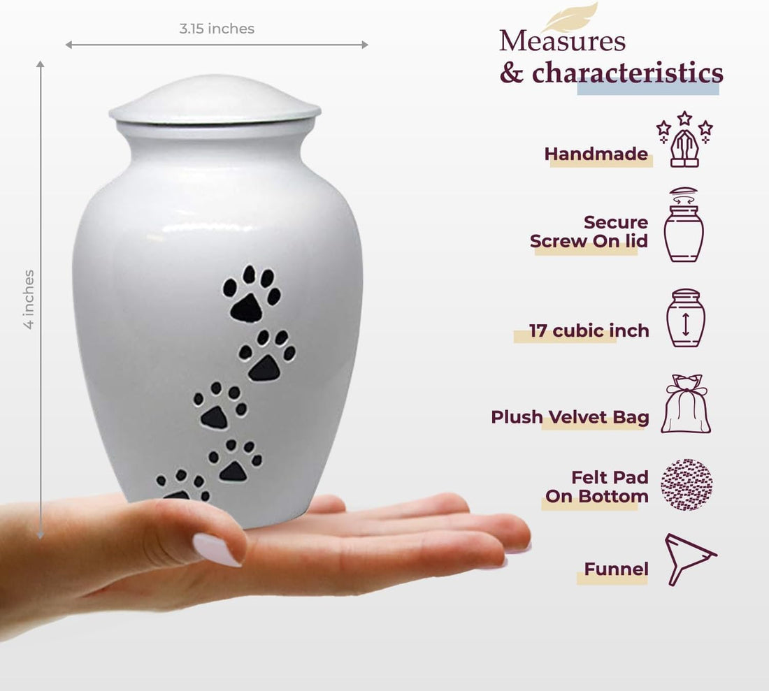 Trupoint Memorials Small Pet Urn for Dogs and Cats Ashes