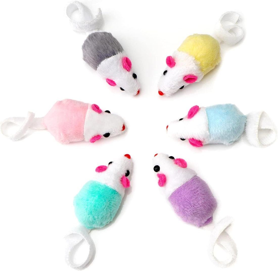 CHIWAVA 36PCS 1.8'' Interactive Cat Toy Mice with Catnip Rattle Sound
