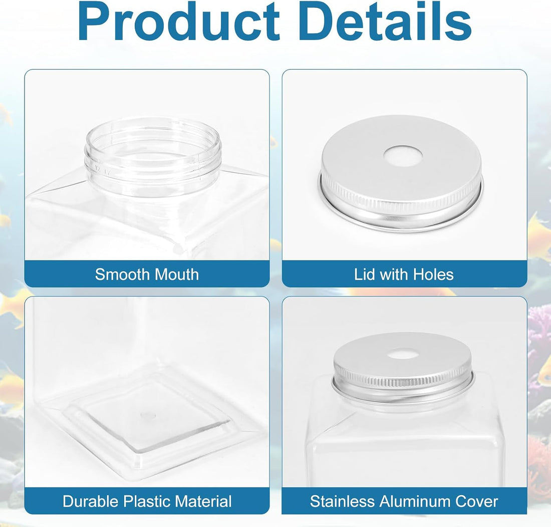 10 Pack Plastic Fish Bowls with Lids, 17oz Small Clear Fish Tank