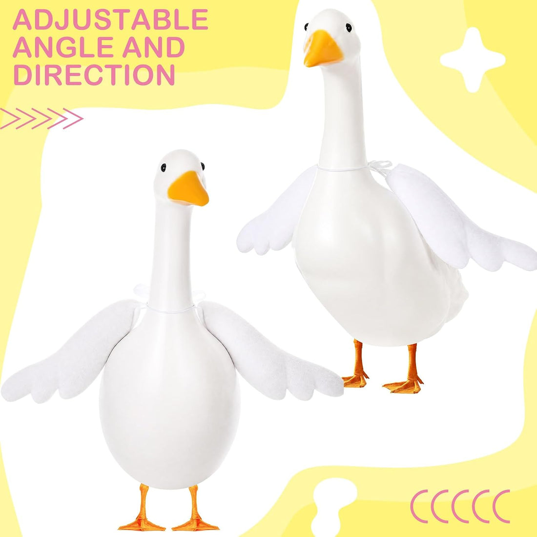 Abbylike 1 Pcs Halloween Poseable Goose Wings for 13-28", Rippled Edge
