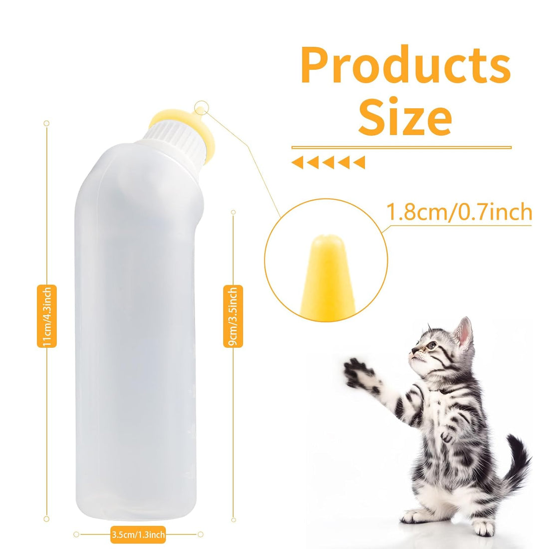 5Pack Kitten Bottle for Nursing Puppy Milk Kitten Bottles Feeding Kit
