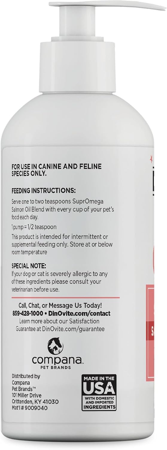 Dinovite SuprOmega Salmon Oil for Dogs & Cats, Skin & Coat Support