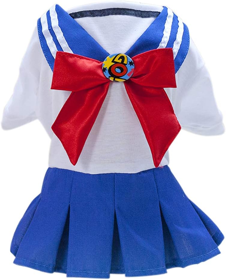 Tangpan Bow-Knot Student Cosplay Pet Costume Dog Skirt Camp Dress
