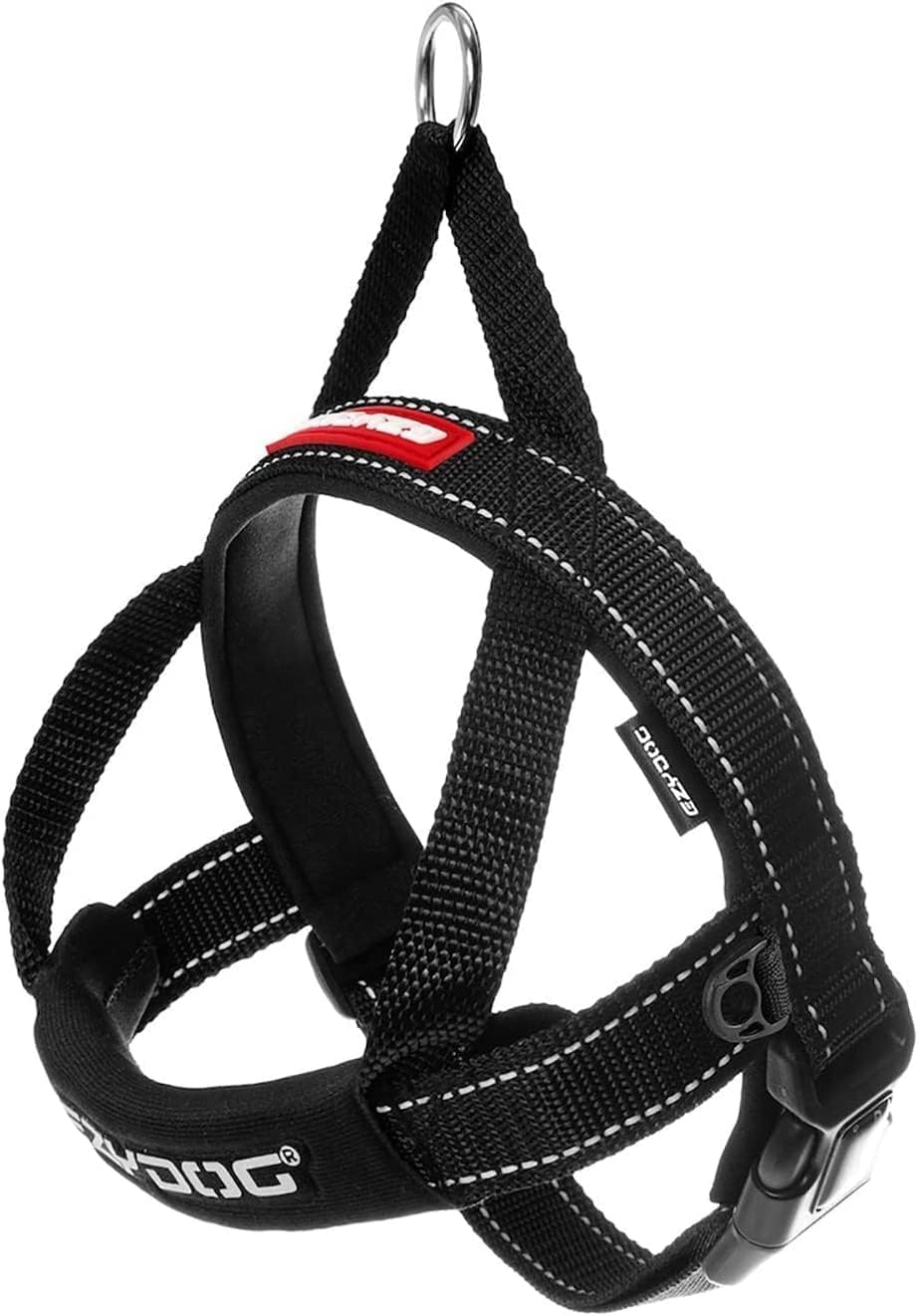EzyDog Quick Fit Dog Harness, Soft Neoprene Padding - Medium, Black