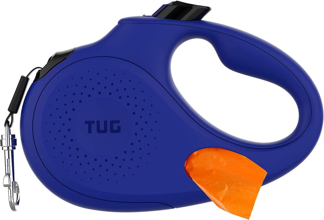 TUG Oval 360° Tangle-Free Retractable Dog Leash with Integrated Waste