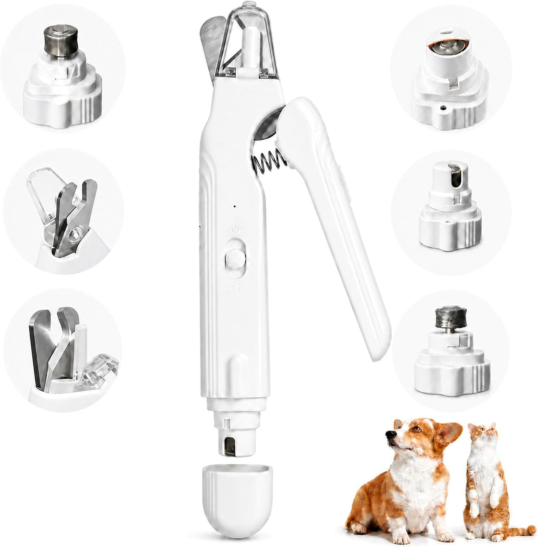 2-in-1 Dog Nail Grinder &Dog Nail Clippers with Light,Cat Nail