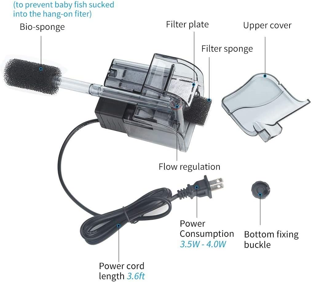 Boxtech Aquarium Hang On Filter with Activated Carbon